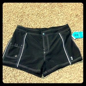 Black board shorts